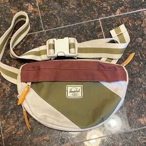 Herschel Supply Company Olive and Burgundy Belt Bag Crossbody